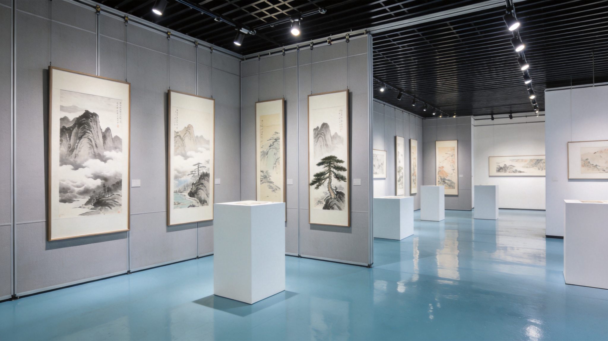 四川大学展览馆活动隔断案例-博物馆折叠移动隔断